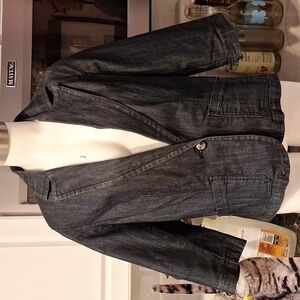 A women's Wak blue denim stretch plus size Jean jacket 1X